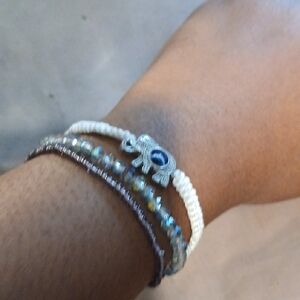 Elephant Charm Beaded Bracelet Set